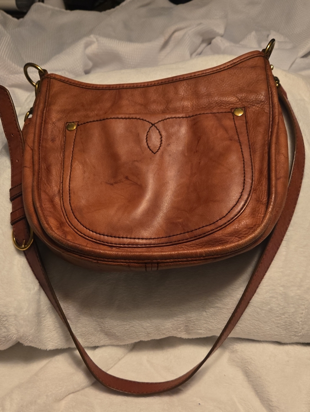Frye Campus Rivet Crossbody Brown Leather Bag
